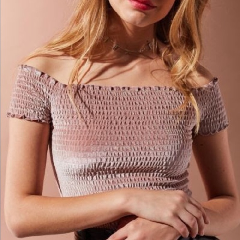 Velvet off shoulder top